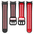 For Samsung Galaxy Watch4 40mm / 44mm Double-row Hole Two-color Silicone Watch Band(Black Red)