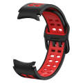 For Samsung Galaxy Watch4 40mm / 44mm Double-row Hole Two-color Silicone Watch Band(Black Red)