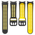 For Samsung Galaxy Watch4 40mm / 44mm Double-row Hole Two-color Silicone Watch Band(Black Yellow)
