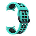 For Samsung Galaxy Watch4 40mm / 44mm Double-row Hole Two-color Silicone Watch Band(Mint Green Bl...