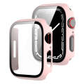 2 in 1 PC Frame + Tempered Glass Protector Case For Apple Watch Series 8 / 7 41mm(Pink)