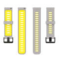 For Huawei Watch GT 3 42mm 20mm Two-color Stripe Silicone Watch Band(Grey Yellow)