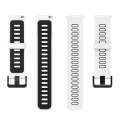 For Huawei Watch GT 3 46mm 22mm Two-color Stripe Silicone Watch Band(White Black)