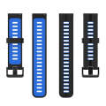 For Huawei Watch GT 3 46mm 22mm Two-color Stripe Silicone Watch Band(Black Blue)