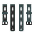 For Samsung Galaxy Watch4/Active2 20mm Two-color Stripe Silicone Watch Band(Olive Green Black)