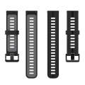 For Samsung Galaxy Watch4/Active2 20mm Two-color Stripe Silicone Watch Band(Black Dark Grey)