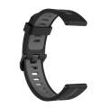 For Samsung Galaxy Watch4/Active2 20mm Two-color Stripe Silicone Watch Band(Black Dark Grey)