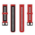 For Samsung Galaxy Watch4/Active2 20mm Two-color Stripe Silicone Watch Band(Red Black)