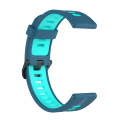 For Samsung Galaxy Watch4/Active2 20mm Two-color Stripe Silicone Watch Band(Blue Mint Green)
