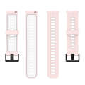 For Samsung Galaxy Watch4/Active2 20mm Two-color Stripe Silicone Watch Band(Sand Pink White)