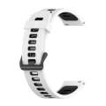 For Huawei Watch GT Runner 22mm Two-color Stripe Silicone Watch Band(White Black)