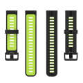 For Amazfit GTR 3/GTR 3 Pro/GTR 2 22mm Two-color Stripe Silicone Watch Band(Black Lime Green)