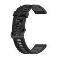 For Amazfit GTR 3/GTR 3 Pro/GTR 2 22mm Two-color Stripe Silicone Watch Band(Black Dark Grey)