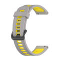 For Amazfit GTR 3/GTR 3 Pro/GTR 2 22mm Two-color Stripe Silicone Watch Band(Grey Yellow)