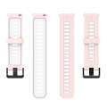 For Amazfit GTR 3/GTR 3 Pro/GTR 2 22mm Two-color Stripe Silicone Watch Band(Sand Pink White)