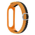 For Xiaomi Mi Band 6 / 5 Stripe Braided Watch Band(Black Orange)