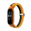 For Xiaomi Mi Band 6 / 5 Stripe Braided Watch Band(Black Orange)