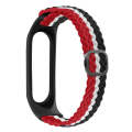 For Xiaomi Mi Band 6 / 5 Stripe Braided Watch Band(Red White Black)
