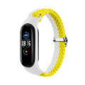 For Xiaomi Mi Band 6 / 5 Stripe Braided Watch Band(Yellow White)