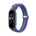 For Xiaomi Mi Band 6 / 5 Stripe Braided Watch Band(Blue Orange Blue)