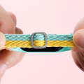 For Xiaomi Mi Band 6 / 5 Stripe Braided Watch Band(Yellow White)