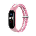 For Xiaomi Mi Band 4 / 3 Stripe Braided Watch Band(Pink White Pink)