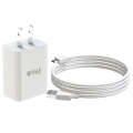 IVON AD-33 2 in 1 2.1A Single USB Port Travel Charger + 1m USB to Micro USB Data Cable Set, US Pl...