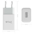IVON AD-33 2 in 1 2.1A Single USB Port Travel Charger + 1m USB to USB-C / Type-C Data Cable Set, ...