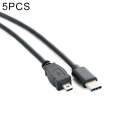 5 PCS 30cm Type-C / USB-C to Mini 8 Pin OTG Phone Data Cable for Nikon(Black)