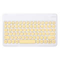 +X3 Universal Candy Color Round Keys Bluetooth Keyboard Leather Case(Lemon Yellow)