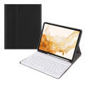 +X3 Universal Candy Color Round Keys Bluetooth Keyboard Leather Case(Black + White)