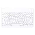 +X3 Universal Candy Color Round Keys Bluetooth Keyboard Leather Case(Black + White)