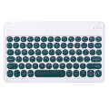 +X3 Universal Candy Color Round Keys Bluetooth Keyboard Leather Case(Dark Night Green)