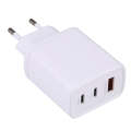 AR-892 3 in 1 QC3.0 PD20W USB + USB-C / Type-C Wall Travel Charger, Plug Type:EU Plug(White)