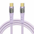 ROCK Z21 100W USB-C/Type-C to USB-C/Type-C Transparent Fast Charging Data Cable, Length: 1.2m(Pur...