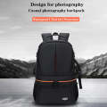 Large Capacity Waterproof Backpack Travel Shoulders Camera Bags(Gray Matte Inner Orange)