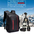 Outdoor Camera Backpack Waterproof Photography Camera Shoulders Bag, Size:33.5x25.5x15.5cm(Red)