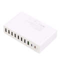 MFT-03Q 10 in 1 65W QC3.0 USB Smart Fast Charger, Plug Type:UK Plug(White)