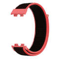 For Huawei Band 8 16mm Woven Nylon Loop Watch Band(Red Black)