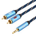 EMK 3.5mm Jack Male to 2 x RCA Male Gold Plated Connector Speaker Audio Cable, Cable Length:1.5m(...