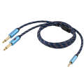 EMK 3.5mm Jack Male to 2 x 6.35mm Jack Male Gold Plated Connector Nylon Braid AUX Cable for Compu...