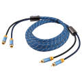 EMK 2 x RCA Male to 2 x RCA Male Gold Plated Connector Nylon Braid Coaxial Audio Cable for TV / A...
