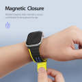 DUX DUCIS Magnetic Silicone Watch Band For Apple Watch Ultra 49mm(Black Yellow)
