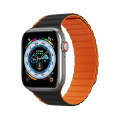 DUX DUCIS Magnetic Silicone Watch Band For Apple Watch 8 41mm(Black Orange)