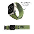 Nylon Two Section Watch Band For Apple Watch 7 45mm(Dark Green)