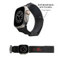 Nylon Two Section Watch Band For Apple Watch SE 44mm(Black)