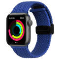 Magnetic Fold Clasp Woven Watch Band For Apple Watch SE 44mm(Blue)