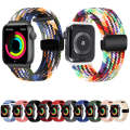 Magnetic Fold Clasp Woven Watch Band For Apple Watch 42mm(Rainbow Color)
