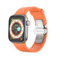 Metal Butterfly Buckle Silicone Watch Band For Apple Watch SE 2022 44mm(Orange)