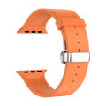 Metal Butterfly Buckle Silicone Watch Band For Apple Watch 6 44mm(Orange)